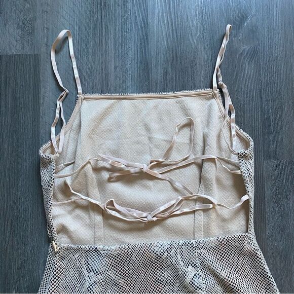 Urban Outfitters Mini Dress Snakeskin Print Mesh Tie Back Club - Picture 7 of 12